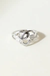 The M Jewelers Silver Cutout Flower Heart Letter Ring, Women's At Urban Outfitters