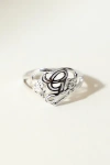 The M Jewelers Silver Cutout Flower Heart Letter Ring, Women's At Urban Outfitters