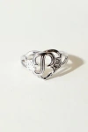 The M Jewelers Silver Cutout Flower Heart Letter Ring, Women's At Urban Outfitters