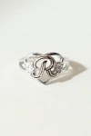 The M Jewelers Silver Cutout Flower Heart Letter Ring, Women's At Urban Outfitters