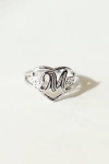 The M Jewelers Silver Cutout Flower Heart Letter Ring, Women's At Urban Outfitters In Gold
