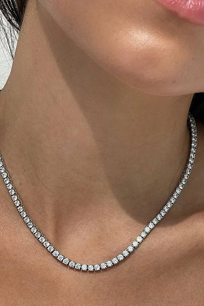 The M Jewelers Tennis Necklace In Silver, Women's At Urban Outfitters