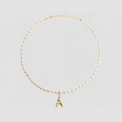 The M Jewelers The Bamboo Pearl Initial Necklace