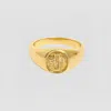 The M Jewelers The Embossed Cross Signet Ring In Gold