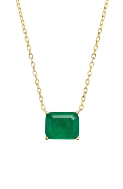 The M Jewelers The Green Solitaire Pendant Necklace In Gold