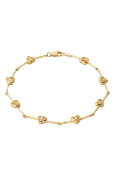 The M Jewelers The Kaia Heart Stone Link Bracelet In Gold