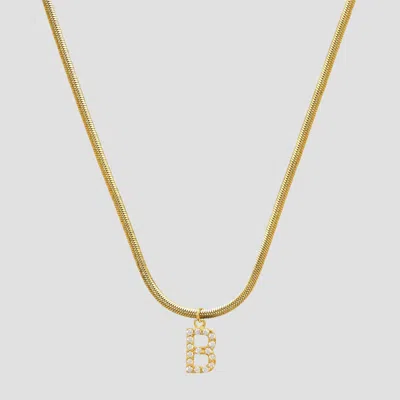 The M Jewelers The Large Herringbone Pavé Initial Necklace