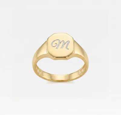 The M Jewelers The Mulberry Script Signet Ring In Gold