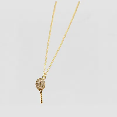 The M Jewelers The Pavé Tennis Racket Pendant Necklace