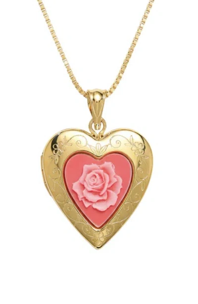 The M Jewelers The Pink Rose Photo Locket Necklace