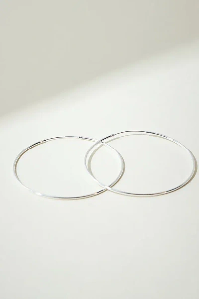 The M Jewelers Thin Large Hoops In Silver, Women's At Urban Outfitters