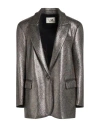 The M .. Woman Blazer Gold Size L Polyamide, Elastane, Metallic Fiber