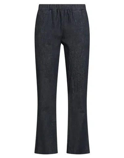 The M .. Woman Jeans Blue Size L Cotton, Elastane In Black