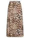 The M .. Woman Midi Skirt Camel Size S Viscose