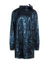 The M .. Woman Mini Dress Blue Size M Polyester, Metallic Polyester In Blue