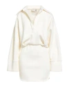 The M .. Woman Mini Dress Cream Size Xs Cotton, Polyester In White