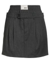 The M .. Woman Mini Skirt Charcoal Size M Polyester, Viscose, Elastane In Gray