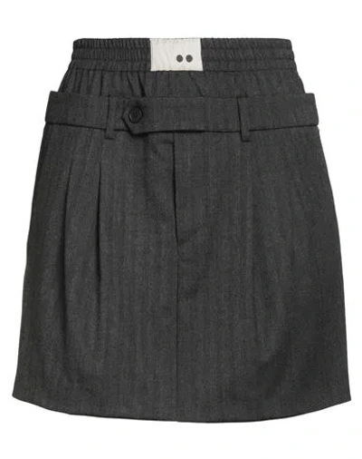 The M .. Woman Mini Skirt Charcoal Size M Polyester, Viscose, Elastane In Gray