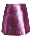The M .. Woman Mini Skirt Fuchsia Size Xs Polyester, Viscose, Elastane In Pink