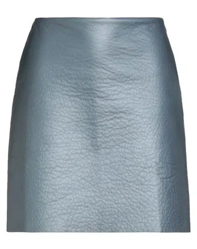 The M .. Woman Mini Skirt Pastel Blue Size M Polyester, Polyurethane