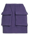 The M .. Woman Mini Skirt Purple Size S Wool