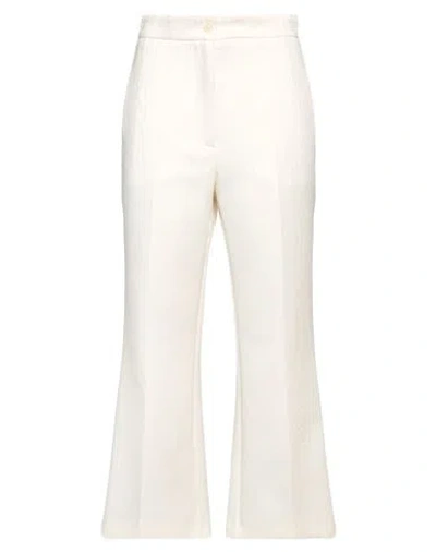 The M .. Woman Pants Cream Size M Polyester In White