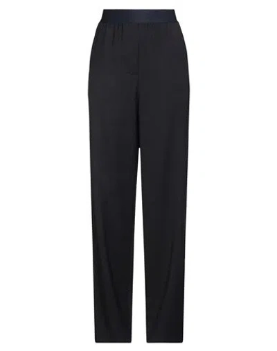The M .. Woman Pants Midnight Blue Size M Polyester, Virgin Wool, Elastane In Black