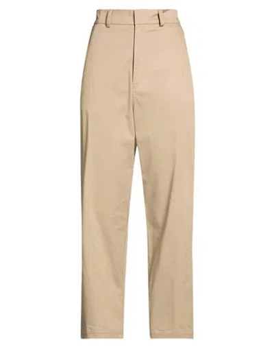 The M .. Woman Pants Taupe Size L Cotton, Elastane In Multi