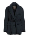 The M .. Woman Puffer Navy Size S Cotton, Polyester, Polyamide In Blue