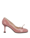 The M .. Woman Pumps Antique Rose Size 7 Leather In Pink