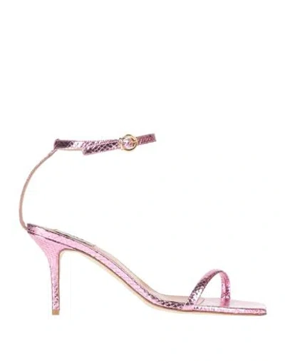 The M .. Woman Sandals Pink Size 6 Leather