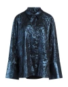 The M .. Woman Shirt Blue Size M Polyester, Metallic Polyester