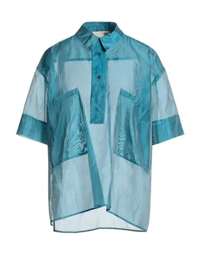 The M .. Woman Shirt Deep Teal Size Xs Polyester In Green