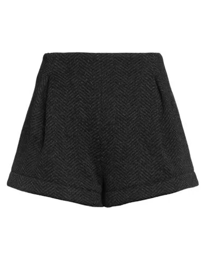 The M .. Woman Shorts & Bermuda Shorts Charcoal Size S Polyester, Virgin Wool