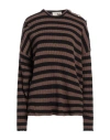 The M .. Woman Sweater Brown Size S Cotton, Acrylic, Synthetic Fibers, Viscose, Elastane