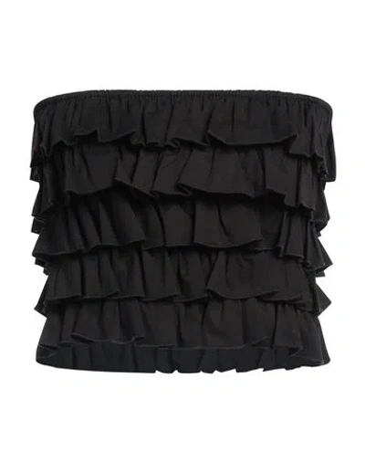 The M .. Woman Top Black Size M Cotton, Elastane