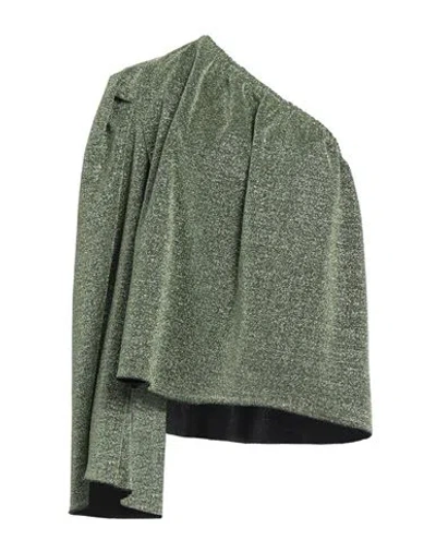 The M .. Woman Top Green Size Xs Polyester, Polyamide, Metallic Fiber