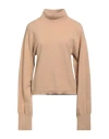 The M .. Woman Turtleneck Camel Size L Acrylic, Merino Wool, Polyamide In Beige