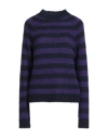 The M .. Woman Turtleneck Purple Size S Acrylic, Merino Wool, Polyamide In Purple