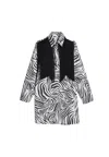 The M Women's Dress  With Fringe In Black