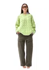 The M Women's Sweater  Ingot In Green