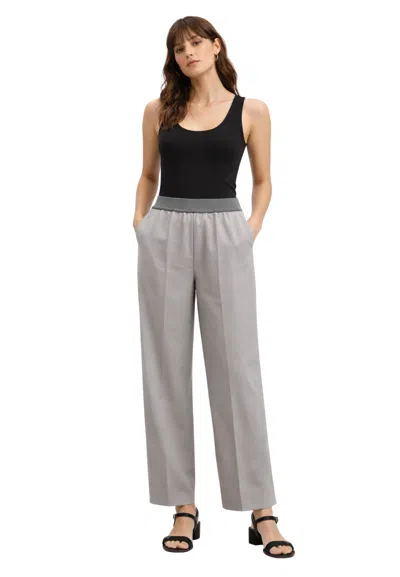 The M Women's Trousers  With Elastic Waist In Gray