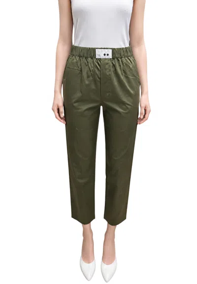 The M Women's Trousers  With Logo In Green