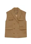 The M Women's Vest  Doublepet In Brown