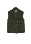 The M Women's Vest  Doublepet In Green