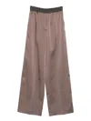 The M Wool Wide-leg Trousers In Brown