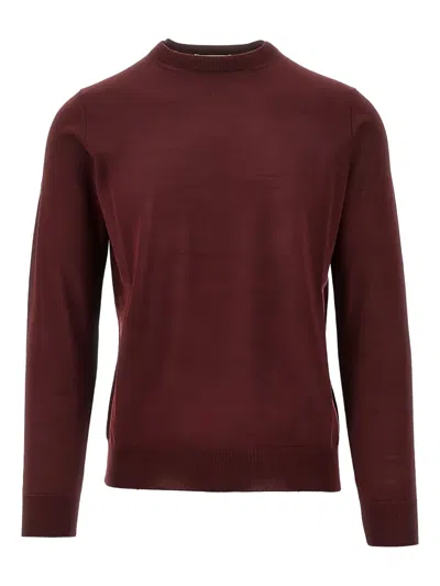 The M Wooll-blend Sweater In Burgundy