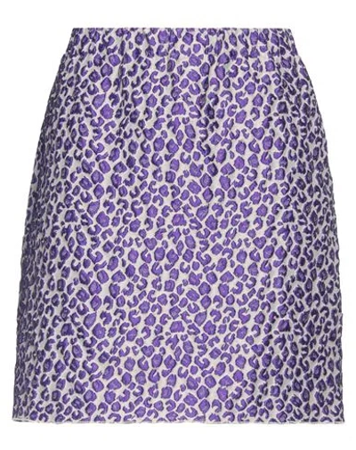 The M .. Woman Mini Skirt Purple Size S Polyester, Polyamide