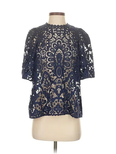 Pre-owned The Madison Avenue Collection X Kate Spade Short Sleeve Blouse In Blue