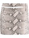 The Mannei Ararat Python-print Leather Miniskirt In Neutrals